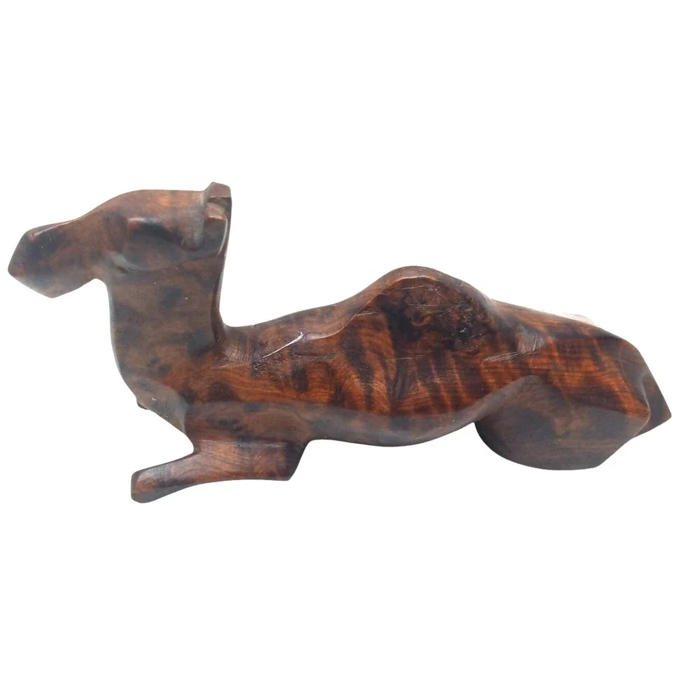 Hand‎ Carved Moroccan Thuya Wood Camel, Hand Carved Decor, Wood Art /5
